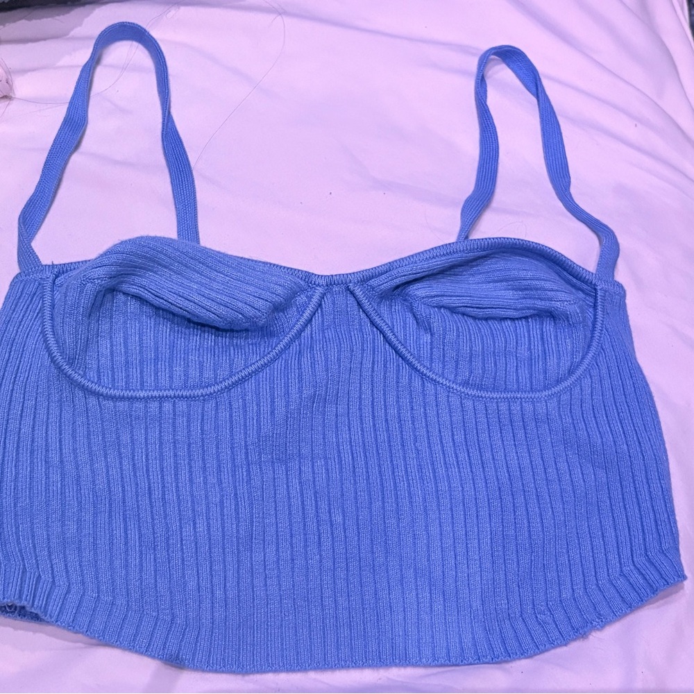 Urban Outfitters Sky Blue Ribbed Top
